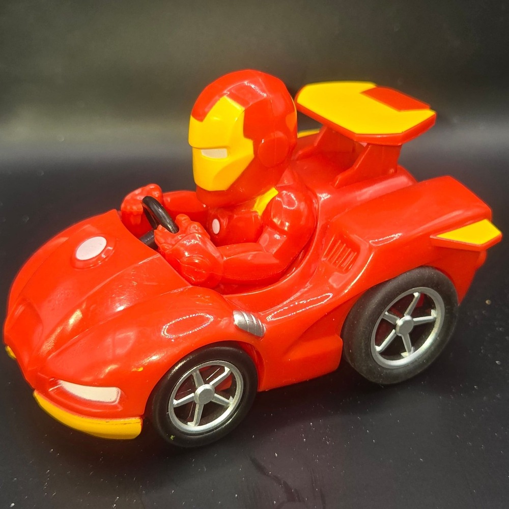Marvel Super Hero Adventures Iron Man Pull Back Race Car Toy